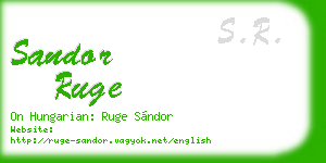 sandor ruge business card